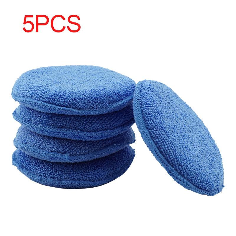 5pcs Microfiber Wax Towel Polishing Foam Sponge Car Polish Auto Ca
