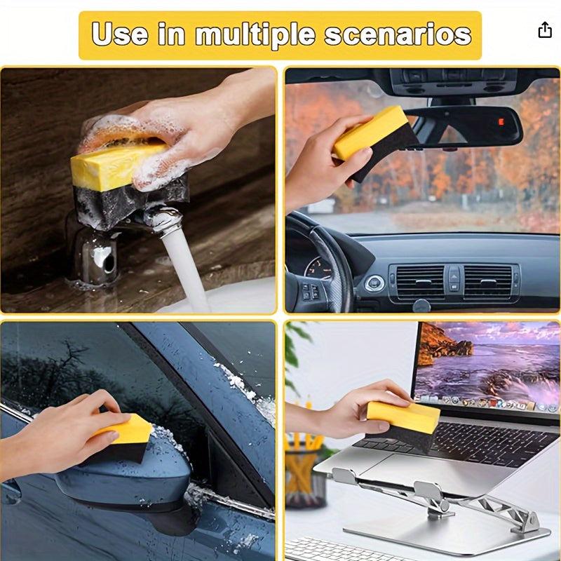 2pcs Car Tire Polishing Sponges Double Width Curved Foam Pads