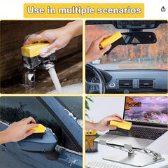 2pcs Car Tire Polishing Sponges Double Width Curved Foam Pads