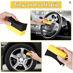 2pcs Car Tire Polishing Sponges Double Width Curved Foam Pads
