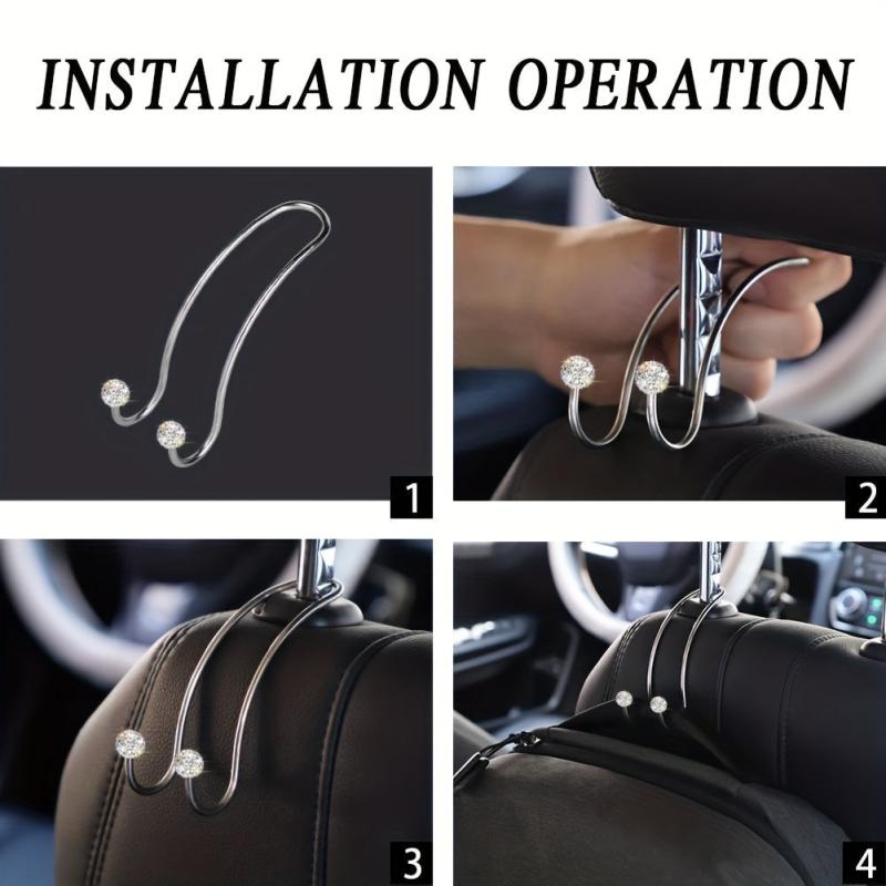 Auto Hooks Bling Car Hangers Organizer Seat Headrest Hooks 2 Pack