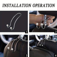 Auto Hooks Bling Car Hangers Organizer Seat Headrest Hooks 2 Pack