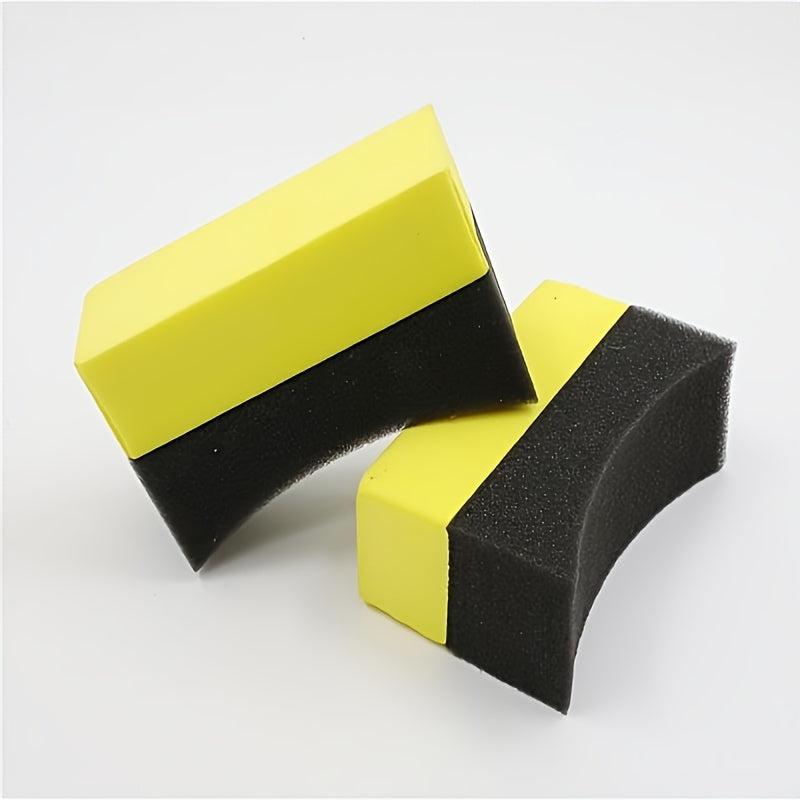 Car Cleaning Kit: Corner Rub Wax Sponge Tire Brush Sponge & Wipe