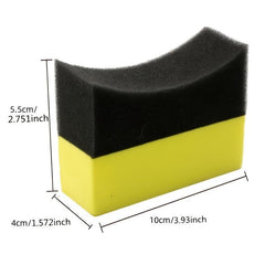 Car Cleaning Kit: Corner Rub Wax Sponge Tire Brush Sponge & Wipe