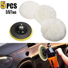 5pcs Wool Polishing Buffing Pad Wheel Drill Buffer Attachment