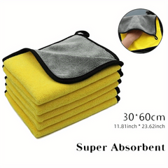5pcs 500GSM Microfiber Cleaning Towel Soft Drying Cloth for Car Body Washing