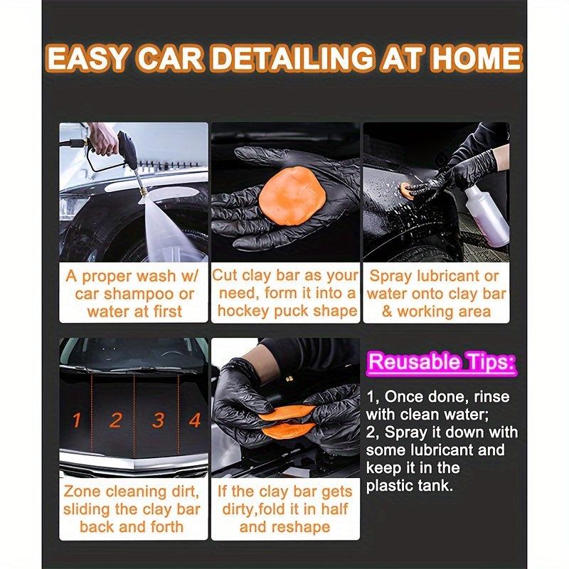 3pk 100g Car Detailing Clay Bar Kit w/ Storage