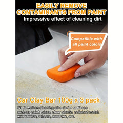 3pk 100g Car Detailing Clay Bar Kit w/ Storage