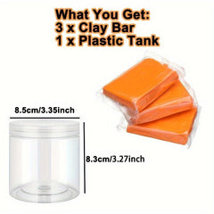 3pk 100g Car Detailing Clay Bar Kit w/ Storage