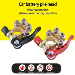 2pcs Brass Car Terminal Connectors 4 Way Quick Release Disconnect Heavy Duty