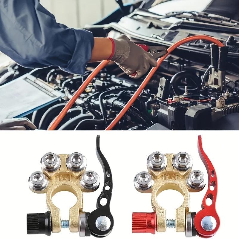 2pcs Brass Car Terminal Connectors 4 Way Quick Release Disconnect Heavy Duty