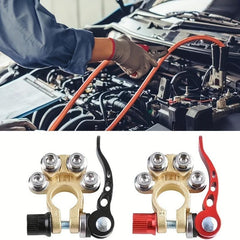 2pcs Brass Car Terminal Connectors 4 Way Quick Release Disconnect Heavy Duty