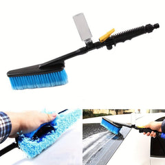 Car Wash Brush Soft Hair Long Handle Water Spray Tire Brush