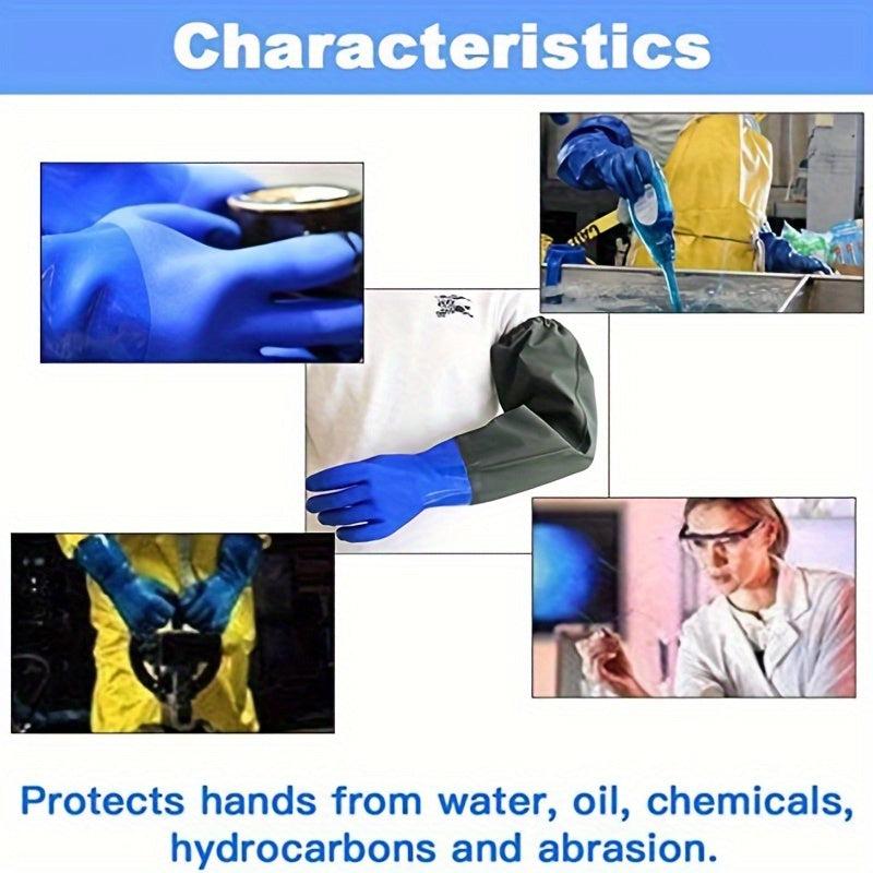PVC Chemical Resistant Gloves Long Waterproof Heavy Duty Gloves