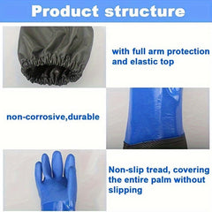 PVC Chemical Resistant Gloves Long Waterproof Heavy Duty Gloves