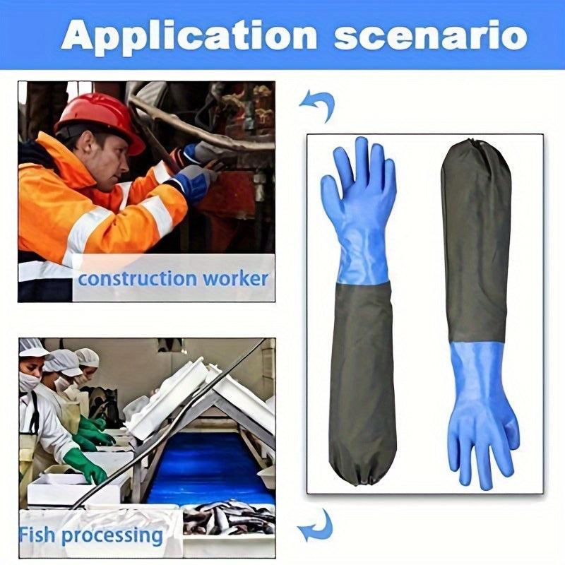 PVC Chemical Resistant Gloves Long Waterproof Heavy Duty Gloves