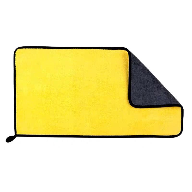 Plush Microfiber Cleaning Cloth Towel 5 Pcs Grey&Yellow