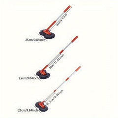 Car Rotating Car Wash Mop Retractable Soft Brush Dual Head Cleaning