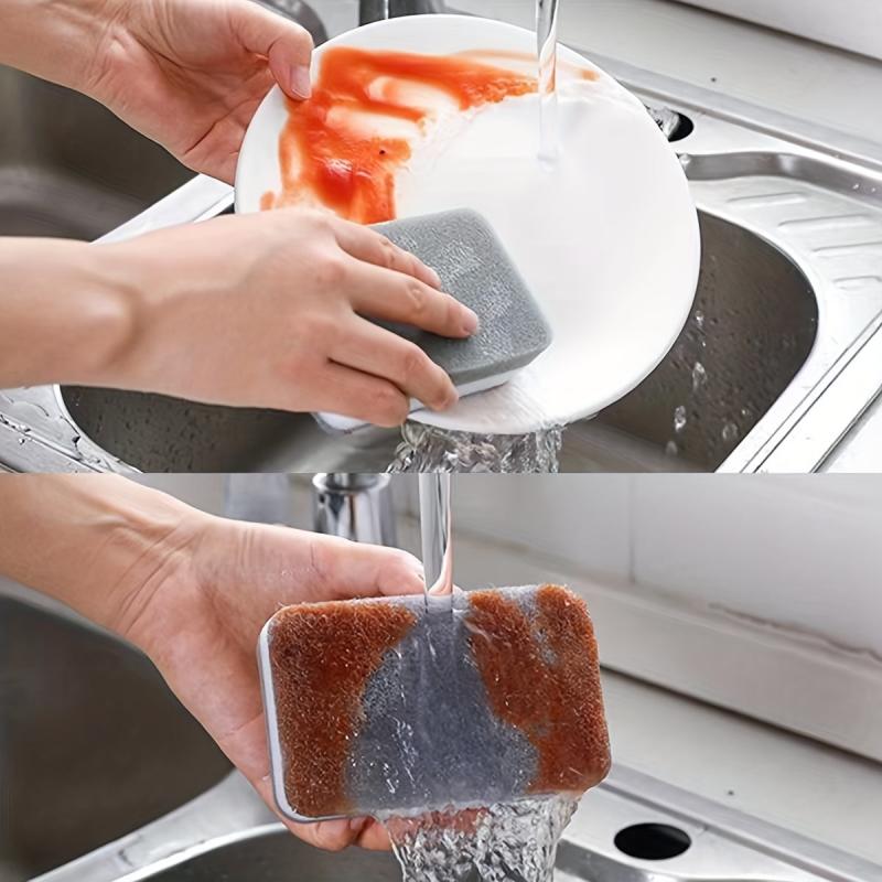 12pcs Dishwashing Sponge Wipe Scouring Pad Double sided Cleaning Brush