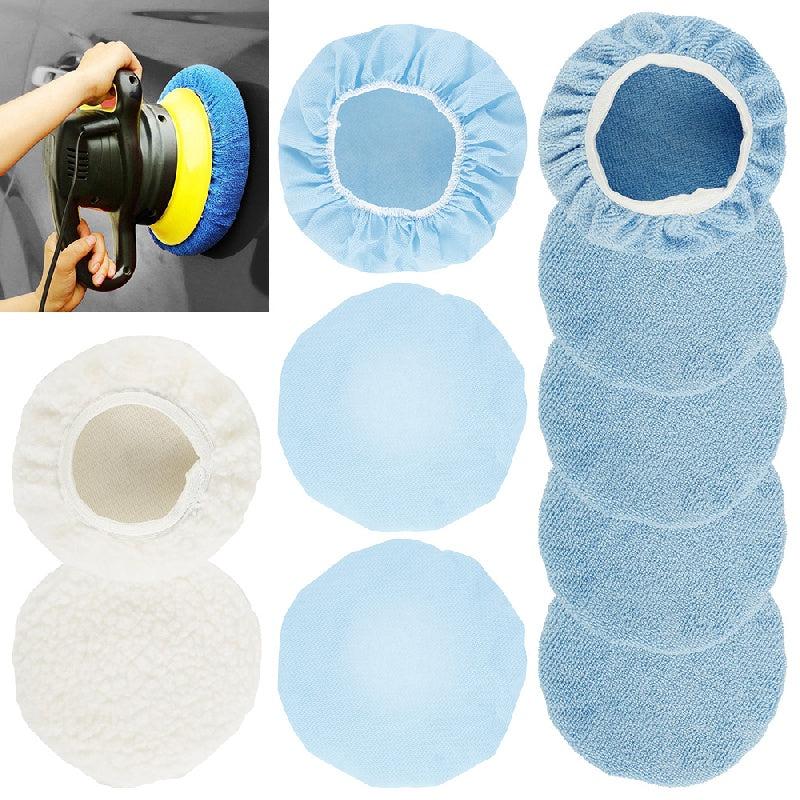 10pcs Car Polishing Pad Ultra fine Fiber Soft Wool Wax Cleaning Buffer Cover