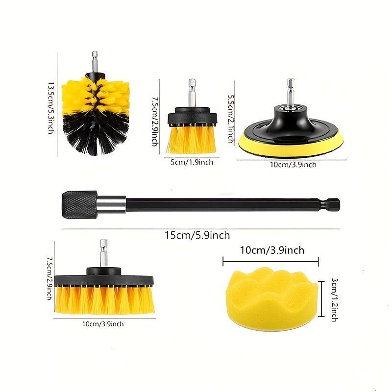 6pcs Drill Brush Set Power Scrubber Car Bathroom Cleaning Kit