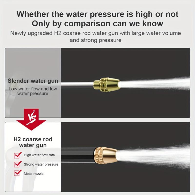 High Pressure Car Wash Gun with 2.5m Water Pipe - Extended by 7.5m