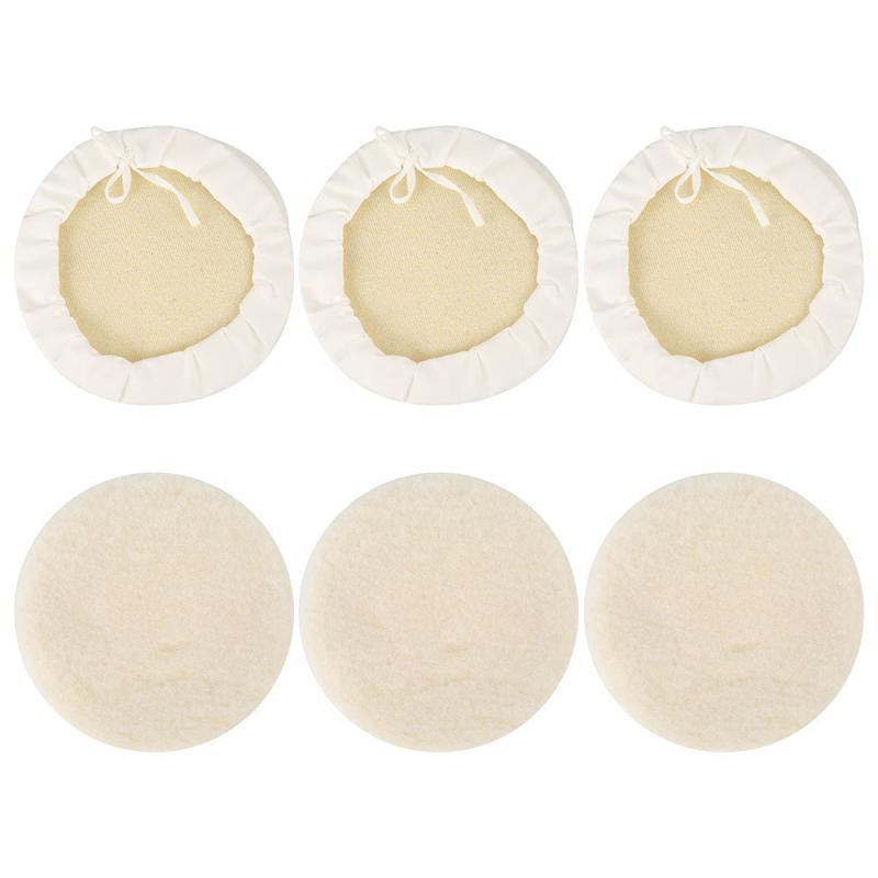 6Pcs 7in Polishing Buffer Pads Soft Wool & Wheel Polishing Pads Kit for Car
