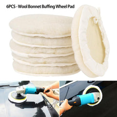 6Pcs 7in Polishing Buffer Pads Soft Wool & Wheel Polishing Pads Kit for Car