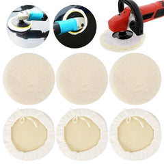 6Pcs 7in Polishing Buffer Pads Soft Wool & Wheel Polishing Pads Kit for Car