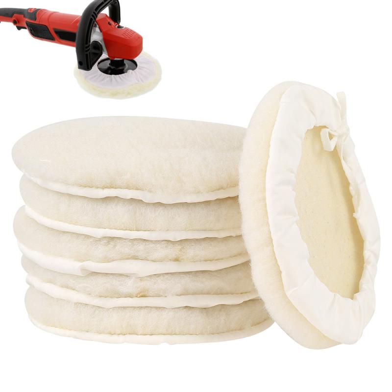 6Pcs 7in Polishing Buffer Pads Soft Wool & Wheel Polishing Pads Kit for Car