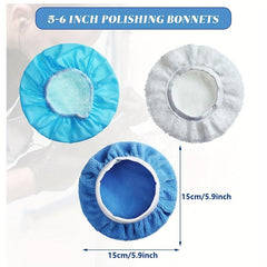 20pcs Car Orbital Buffer Polisher Pad Bonnet Microfiber Baxer Polishing Buffing