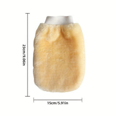 2pcs Car Wash Gloves Plush Double sided Faux Wool Hand Wiping Set