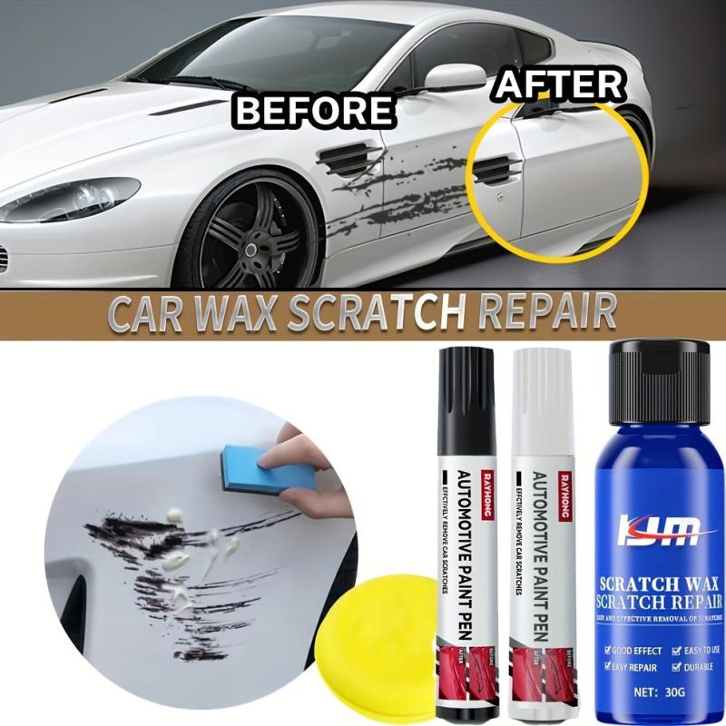 Car Wax Scratch Repair Kit - Scratch Pen & Sponge - Anti Scratch Care