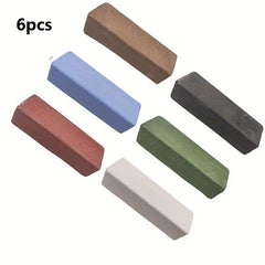 6pcs 100g Aluminum Buffing Compound Kit Coarse-Fine Brown Tripoli Rouge Green