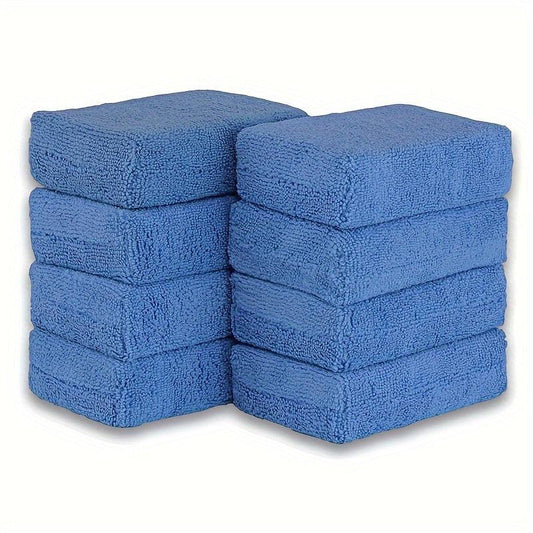 8pcs Microfiber Applicator Pads - Car Wash Sponge & Cleaning Pads