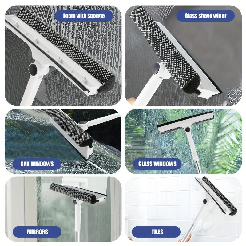 62cm Window Cleaner Squeegee 2 in 1 Extendable Poles