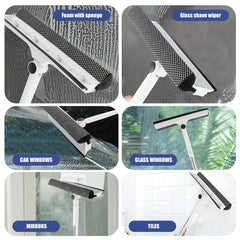 62cm Window Cleaner Squeegee 2 in 1 Extendable Poles