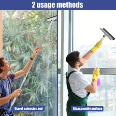 62cm Window Cleaner Squeegee 2 in 1 Extendable Poles