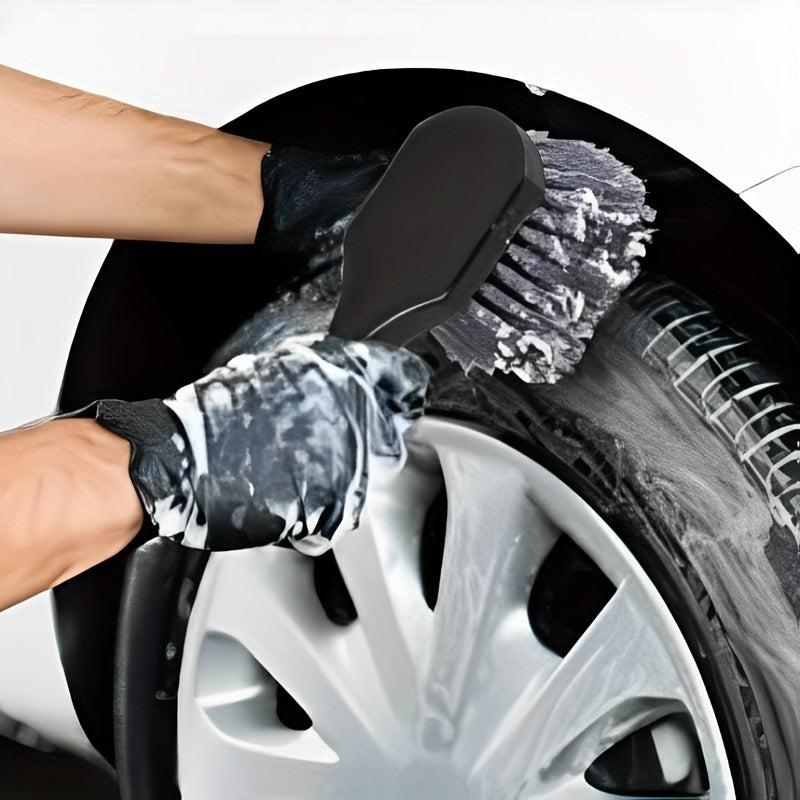6pc Car Wash Towel Glove Set, Tire Brush, Detail & Cleaning Brushes