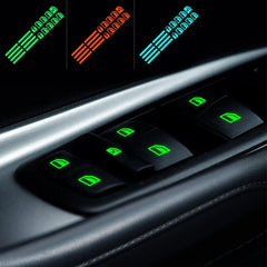 2pcs Car Window Button Luminous Sticker Switch Night Fluorescent Decals