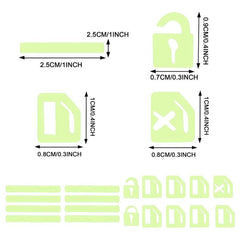 2pcs Car Window Button Luminous Sticker Switch Night Fluorescent Decals