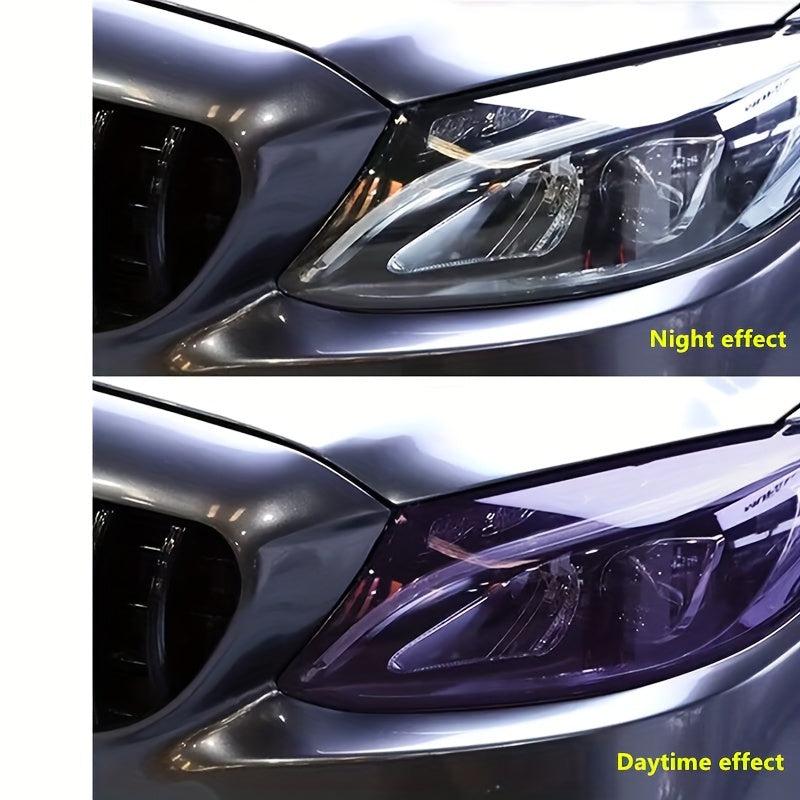4pcs Car Motorcycle Headlight Film Smoked Purple Changing Light Film