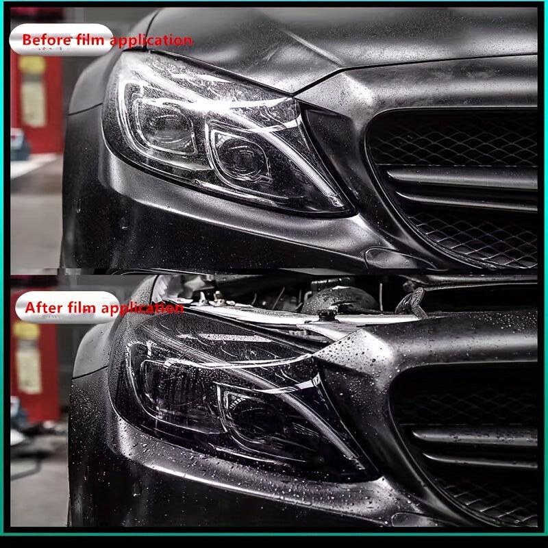 4pcs Car Motorcycle Headlight Film Smoked Purple Changing Light Film
