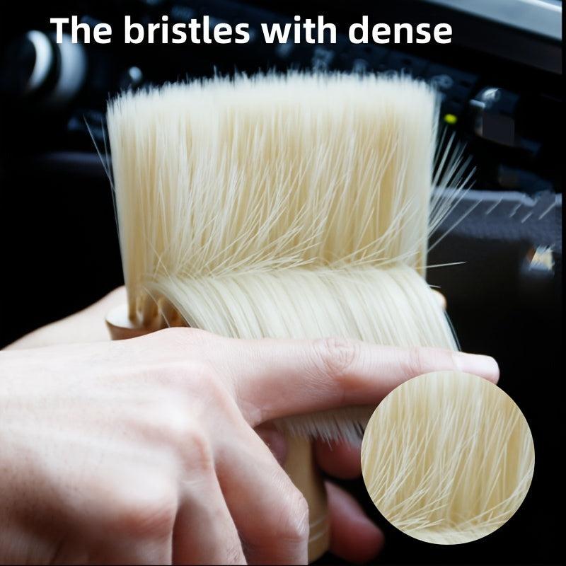 Solid Wood Car Air Vent Dust Remover Brush Soft Bristle Car Interior Cleaning