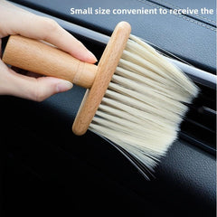 Solid Wood Car Air Vent Dust Remover Brush Soft Bristle Car Interior Cleaning