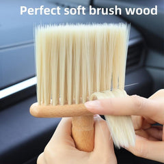 Solid Wood Car Air Vent Dust Remover Brush Soft Bristle Car Interior Cleaning
