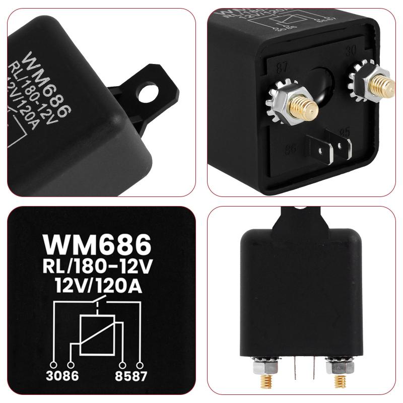 12V 120A High Current Starter Relay Strong Conductivity
