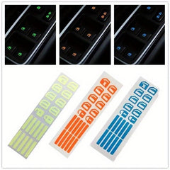 Car Window Button Luminous Sticker Set Night Fluorescent Decals