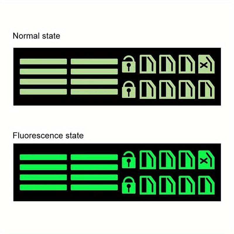 Car Window Button Luminous Sticker Set Night Fluorescent Decals