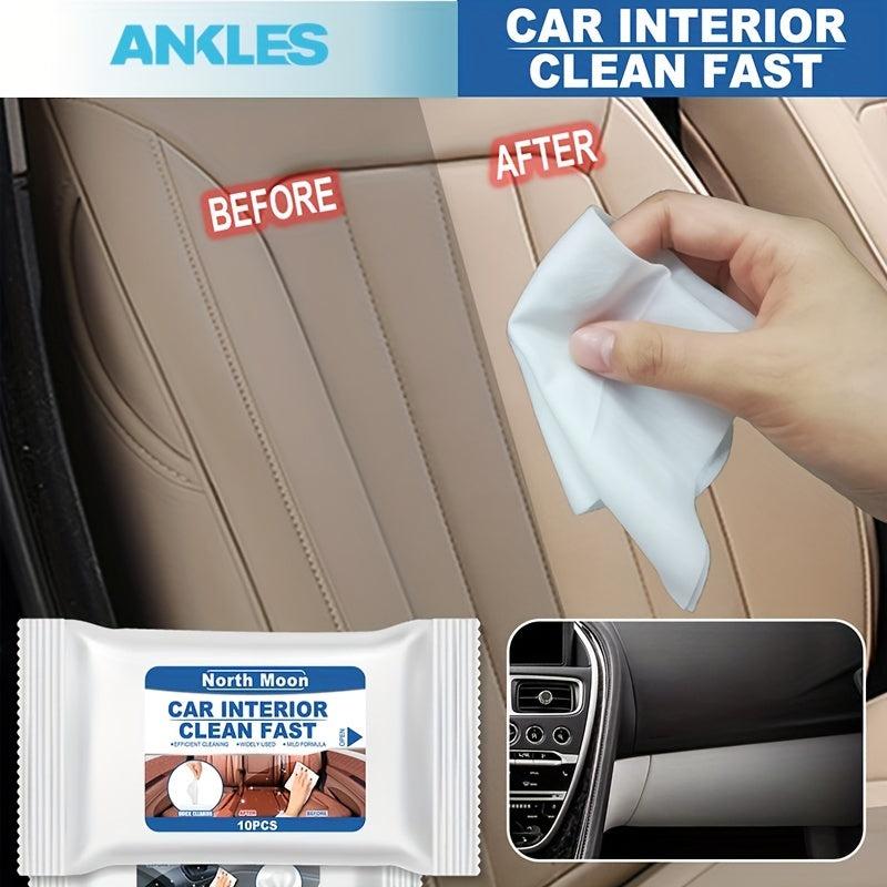Car Interior Cleaning Wet Wipes Quick Decontamination Faux Leather Dashboard